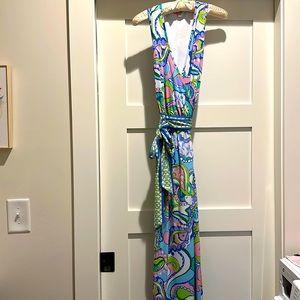 Adorable Lilly Pulitzer wrap maxi dress, Sz S. Great condition!